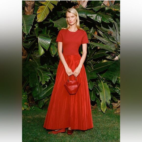 NWT STAUD HOPPER DRESS in ROUGE - Picture 7 of 16